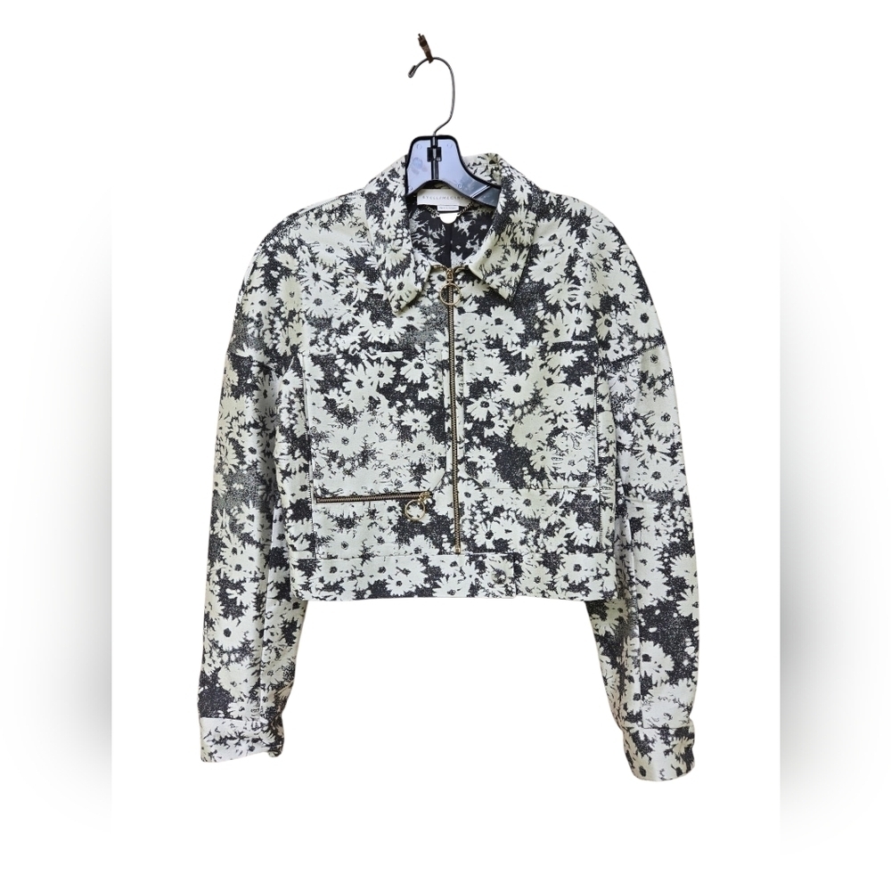Stella McCartney Floral Black and Silver Women's Jacket Size 36 NWT